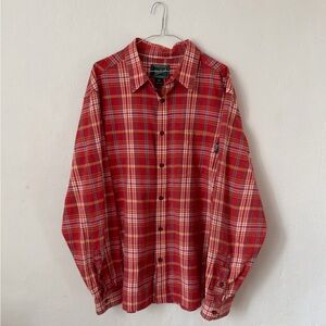 Woolrich Lightweight Red Madras Work Shirt Men’s Extra Large